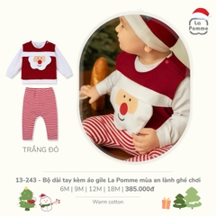 LP:-:Bộ:dài:tay:kèm:áo:gile:La:Pomme:mùa:an:lành:ghé:chơi:-:Trắng:đỏ:-:12-18M:-:SS25.XMAS:-:Trắng:đỏ:-:12-18M