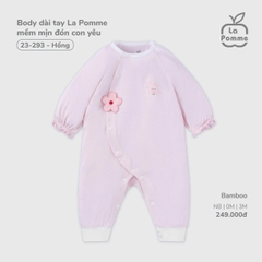 LP - Body dài tay La Pomme mềm mịn đón con yêu - Hồng - 3-6M - SS25.T11B
