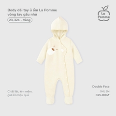 LP - Body dài tay ủ ấm La Pomme vòng tay gấu nhỏ - Vàng - 3-6M - SS25.T11B