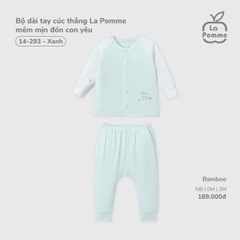 LP - Bộ dài tay cúc thẳng La Pomme mềm mịn đón con yêu - Xanh - Newborn - SS25.T11B