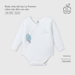 LP - Body chip dài tay La Pomme mềm mịn đón con yêu - Xanh - Newborn - SS25.T11B