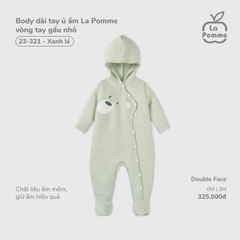 LP - Body dài tay ủ ấm La Pomme vòng tay gấu nhỏ - Xanh lá - 0-3M - SS25.T11B