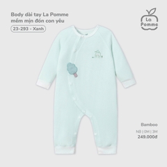 LP - Body dài tay La Pomme mềm mịn đón con yêu - Xanh - 0-3M - SS25.T11B
