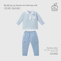 LP - Bộ dài tay La Pomme xin chào bạn mới - Xanh biển - SS25.T11B