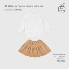 LP S40 - Bộ dài tay La Pomme cô nàng mộng mơ - Trắng Be - 18-24M - SS25.T11B