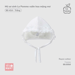 LP - Mũ sơ sinh La Pomme vườn hoa mộng mơ - Trắng - FS - SS25.TET