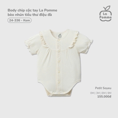 LP - Body chip cộc tay La Pomme bèo nhún tiểu thư điệu đà - Kem - 3-6M - SS26.T1A