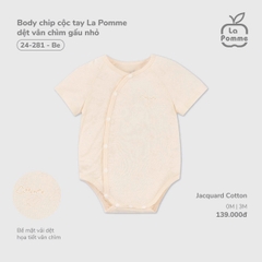 LP - Body chip cộc tay La Pomme dệt vân chìm gấu nhỏ - Be - 3-6M - SS26.T1A