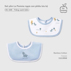 LP - Set yếm La Pomme ngựa con phiêu lưu ký - Trắng Xanh biển - FS - SS26.T1A