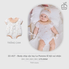 LP - Body chip cộc tay La Pomme lễ hội vui nhộn - Trắng Cam - 6-9M - SS26.T2C