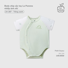 LP - Body chip cộc tay La Pomme nhiếp ảnh nhí - Trắng xanh - 0-3M - SS26.T2C