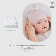 LP - Mũ sơ sinh La Pomme nhiếp ảnh nhí - Trắng xanh - FS - SS26.T2C