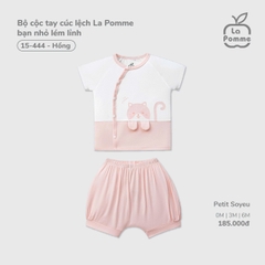 LP - Bộ cộc tay cúc lệch La Pomme bạn nhỏ lém lỉnh - Hồng - 6-9M - SS26.T2C