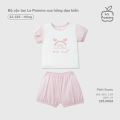 LP - Bộ cộc tay La Pomme cua hồng dạo biển - Hồng - 9-12M - SS26.T2C