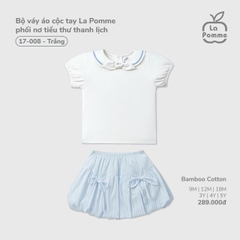 LP - Bộ váy áo cộc tay La Pomme phối nơ tiểu thư thanh lịch - Trắng - 12-18M - SS26.T2C