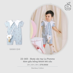 LP - Body cộc tay La Pomme kèm gấu bông khinh khí cầu - Xanh ghi - 9-12M - SS26.T2C