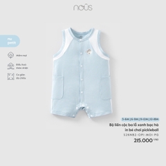NOUS - Bộ liền cộc ba lỗ xanh bạc hà in bé chơi pickleball - 12-18M - SS26.T3A