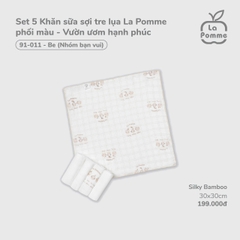 LP - K001 Set 5 Khăn sữa sợi tre lụa La Pomme phối màu - Be (nhóm bạn vui) - FS - SS26.T3A