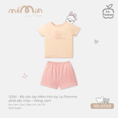 LP - Bộ cộc tay Mềm Mịn by La Pomme phối sắc màu - Hồng cam - 4-5Y - SS26.T3A