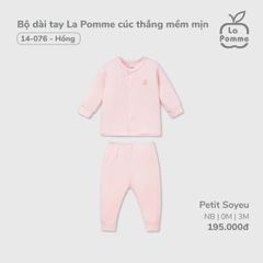 LP - Bộ dài tay La Pomme cúc thẳng mềm mịn - Hồng - 3-6M - SS26.GM