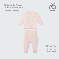 LP - Bộ Dài Tay La Pomme Cúc giữa Dreamy Baby - Hồng DB - 3-6M - SS26.GM