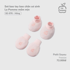LP - Set bao tay bao chân sơ sinh La Pomme mềm mịn - Hồng - FS - SS26.GM