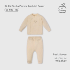 LP - Bộ Dài Tay La Pomme Cúc lệch Puppy - Be Puppy - 3-6M - SS26.GM