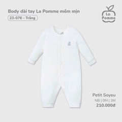 LP - Body dài tay La Pomme mềm mịn - Trắng - 3-6M - SS26.GM