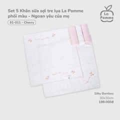 LP - K001 Set 5 Khăn sữa sợi tre lụa La Pomme phối màu (30x30cm) - Ngoan yêu của mẹ - FS - SS26.GM