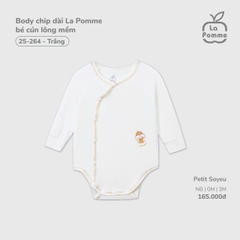 LP - Body chip dài La Pomme bé cún lông mềm - Trắng - 0-3M - SS26.T3B