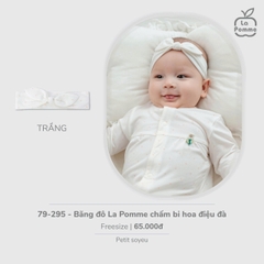 LP - Băng đô La Pomme chấm bi hoa điệu đà - Trắng - FS - SS26.T3B