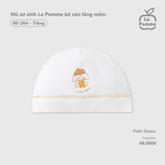 LP - Mũ sơ sinh La Pomme bé cún lông mềm - Trắng - FS - SS26.T3B