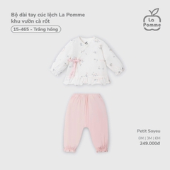 LP - Bộ dài tay cúc lệch La Pomme khu vườn cà rốt - Trắng Hồng - 3-6M - SS26.T3B