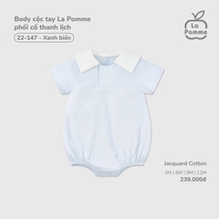 LP - Body cộc tay La Pomme phối cổ thanh lịch - Xanh biển - 12-18M - SS26.T3B