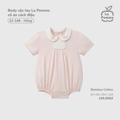 LP - Body cộc tay La Pomme cổ áo cách điệu - Hồng - 6-9M - SS26.T3B