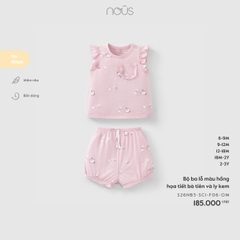 NOUS - Bộ ba lỗ màu hồng họa tiết bà tiên và ly kem - 9-12M - SS26.T3C