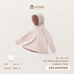 EMBES - Áo chống nắng embes Summer Time - 26-K1-04 - Hồng - 2-3Y