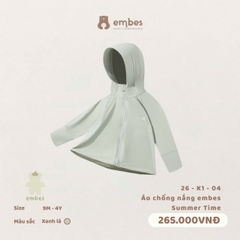 EMBES - Áo chống nắng embes Summer Time - 26-K1-04 - Xanh Lá - 9-12M