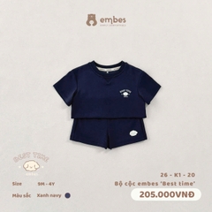 EMBES - Bộ cộc embes Best time - 26-K1-20 - Xanh Navy - 18-24M