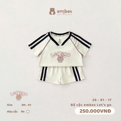 EMBES - Bộ cộc embes Let's go - 26-K1-17 - Be - 3-4Y