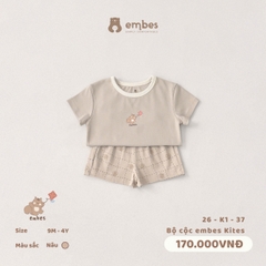 EMBES - Bộ cộc embes Kites - 26-K1-37 - Nâu - 3-4Y - SS26.T3C