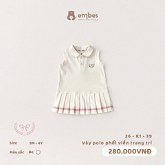 EMBES - Váy polo phối viền trang trí - 26-K1-39 - Be - 2-3Y - SS26.T4A