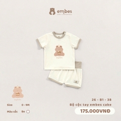 EMBES - Bộ cộc tay embes cake - 26-B1-38 - Be - 0-3M - SS26.T4A