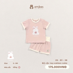 EMBES - Bộ cộc tay embes cake - 26-B1-38 - Hồng - 3-6M - SS26.T4A