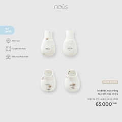 NOUS - Set BTBC màu trắng họa tiết mèo vũ trụ - Newborn - SS26.T4A
