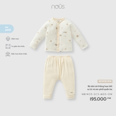 NOUS - Bộ dài cài thẳng họa tiết sư tử và sóc phối quần be - Newborn - SS26.T4A