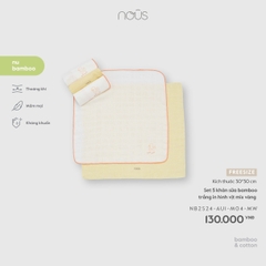 NOUS - Set 5 khăn sữa bamboo trắng in hình vịt mix vàng - FS - SS26.T4A