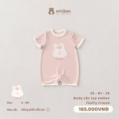 EMBES - Body cộc tay embes fluffy friend - 26-B1-29 - Hồng - 0-3M -SS26.T4A