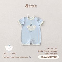 EMBES - Body cộc tay embes fluffy friend - 26-B1-29 - Xanh Dương - 0-3M -SS26.T4A