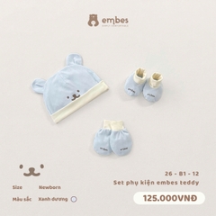 EMBES - Set phụ kiện embes teddy - 26-B1-12 - Xanh dương - 0-3M -SS26.T4A